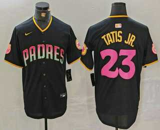 Mens San Diego Padres #23 Fernando Tatis Jr Black 20th Anniversary Cool Base Stitched Jersey->san diego padres->MLB Jersey